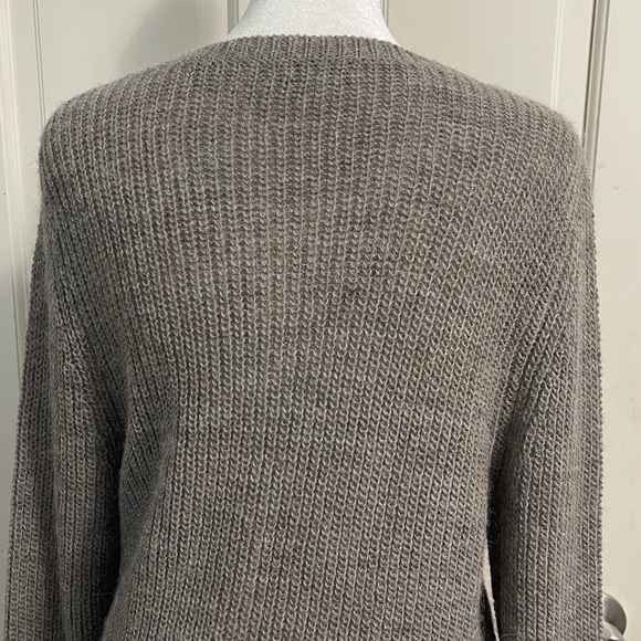 Garnet Hill Alpaca and Wool Blend Embellished Sweater Size Medium Tunic Brown - Picture 9 of 11